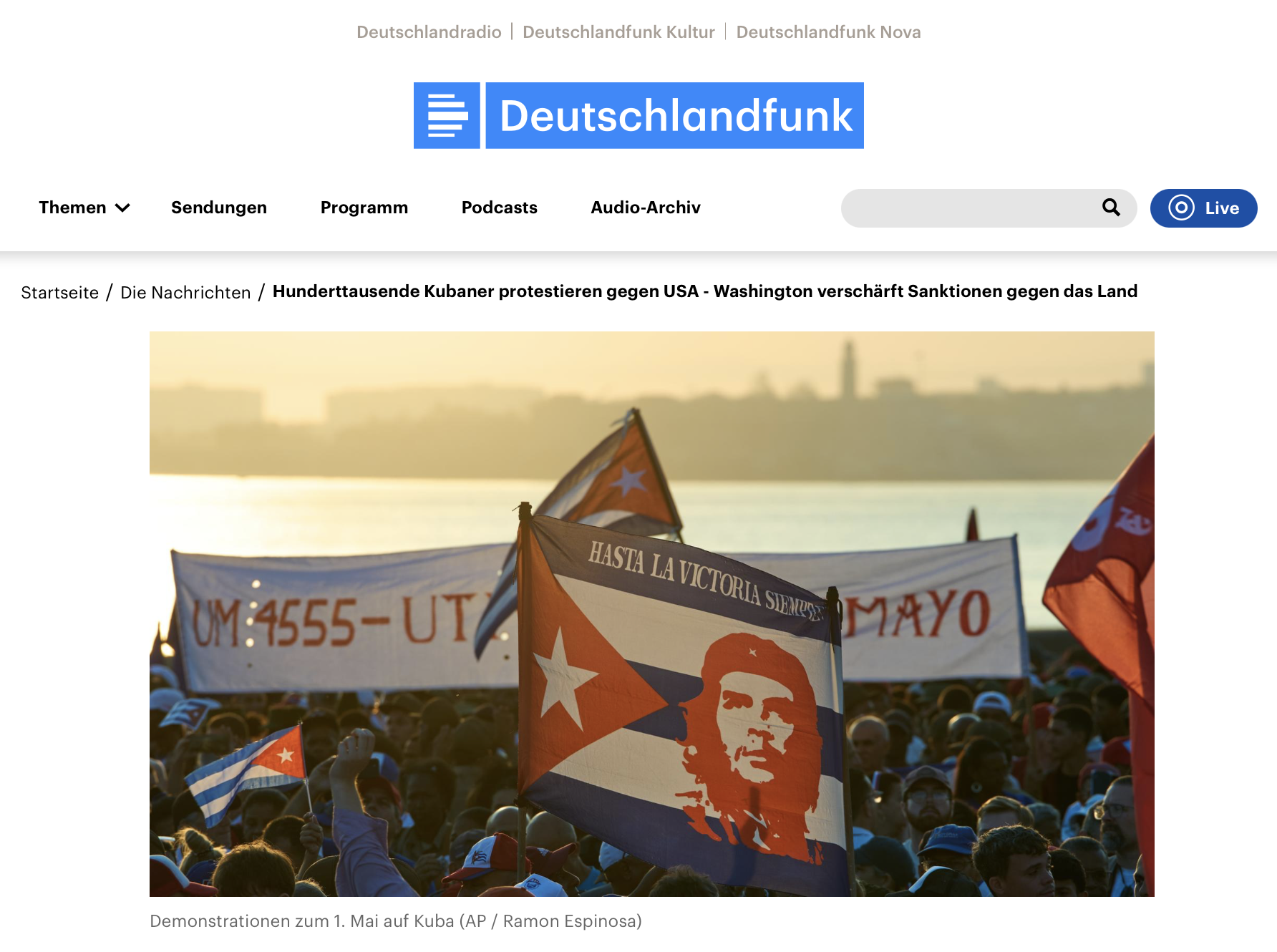 Tag der Arbeit - Hunderttausende Kubaner protestieren gegen USA - Washington verschärft Sanktionen gegen das Land